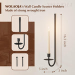 Set of 2 wall mount light black candle light iron hanging light