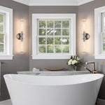 2 light vanity light nickel hallway light glass, metal wall light