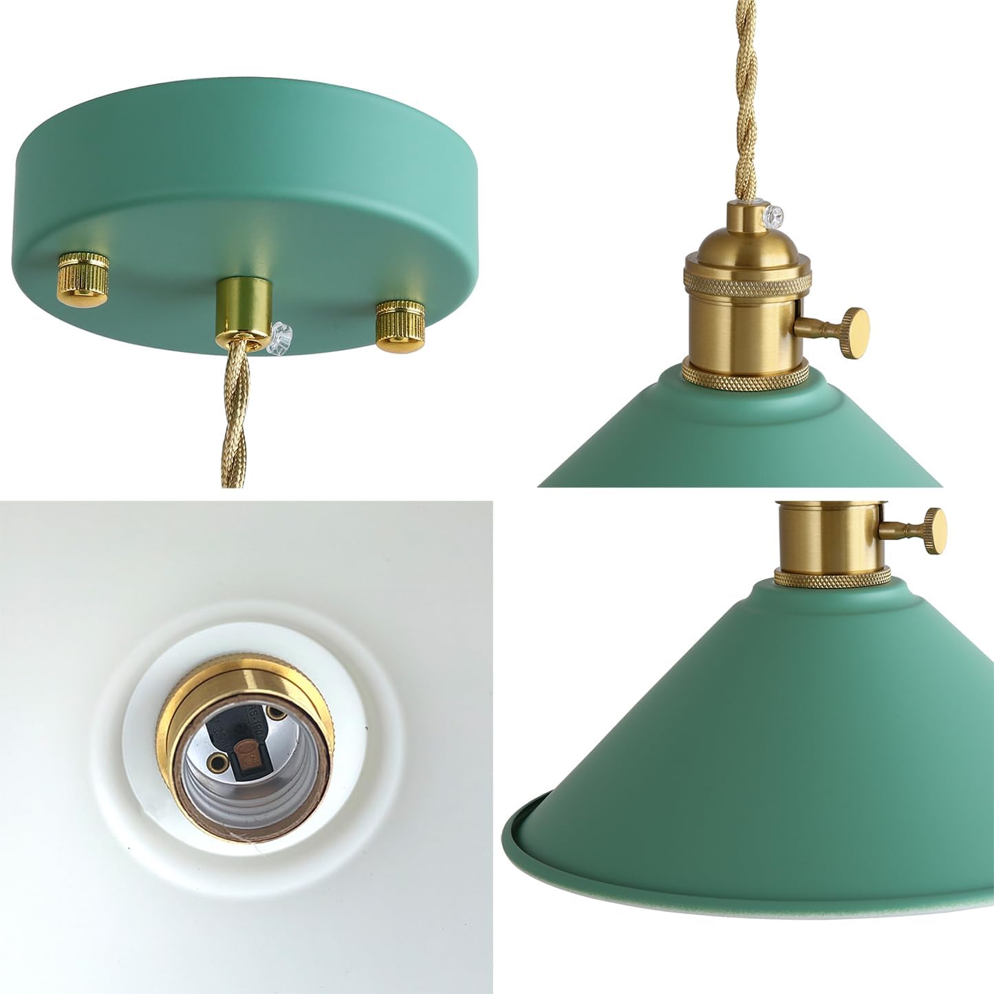 Modern hanging light yellow pendant light bronze alloy steel, iron kitchen light