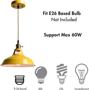 Adjustable pendant light yellow hanging light metal dining light