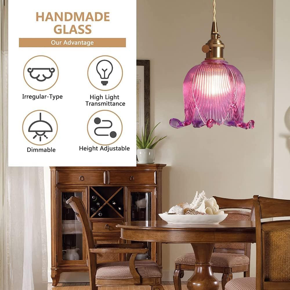 Unique decorative light purple pendant light glass chandelier light