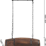 Antique hanging light dark brown pendant light wood, metal ceiling lamp