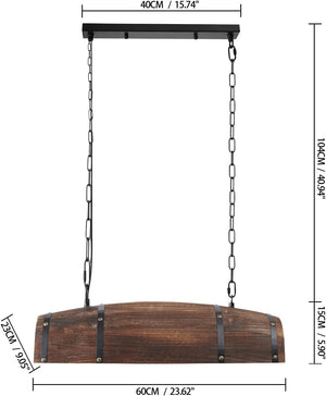 Antique hanging light dark brown pendant light wood, metal ceiling lamp