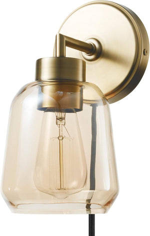1-light bedroom light brass mounted light metal wall light