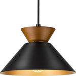 Farmhouse hanging lamp black pendant light metal,wood bedroom light