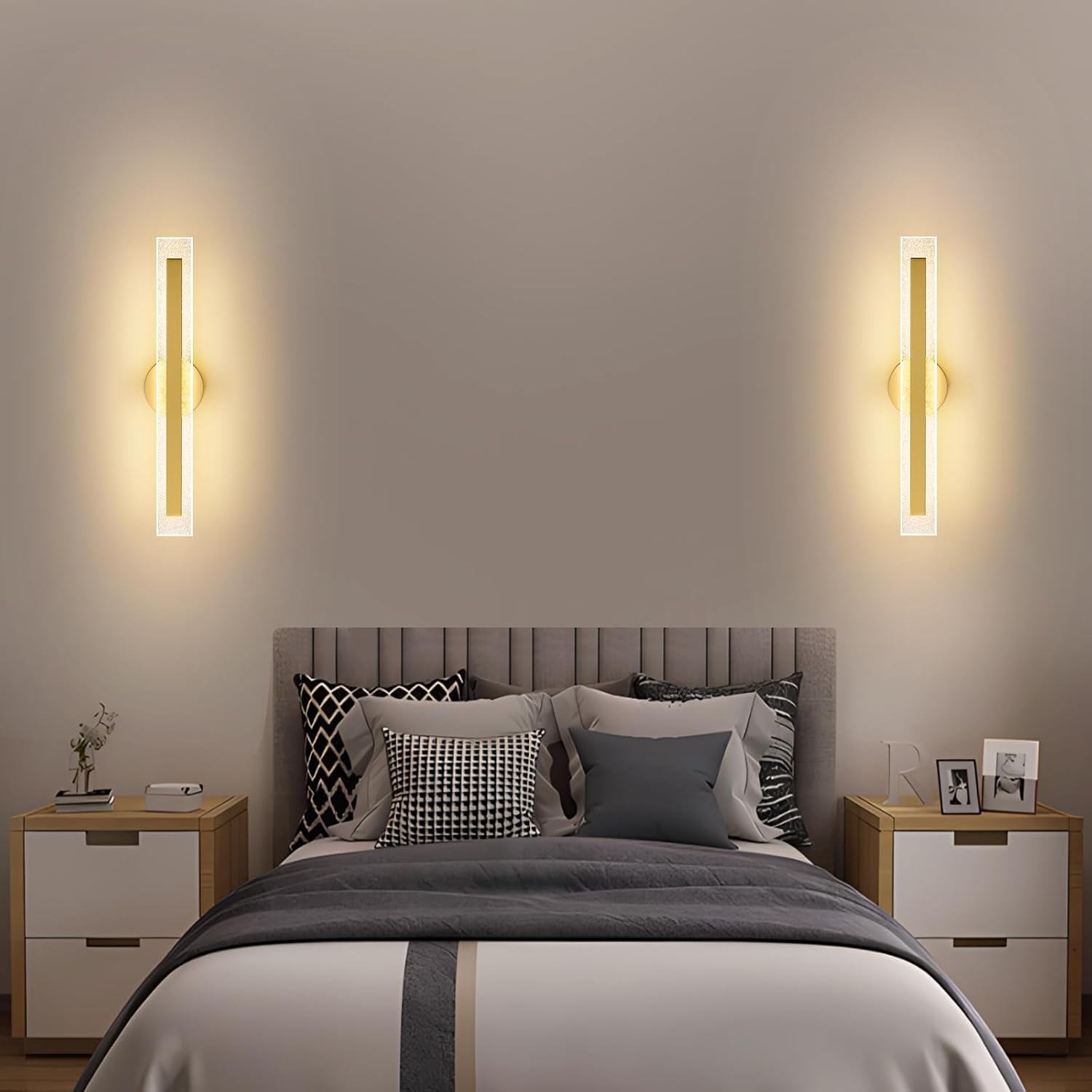 Led bedroom light gold wall light aluminum, metal hallway light
