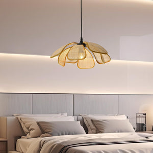 17 inch hand woven light rattan pendant light metal vintage light