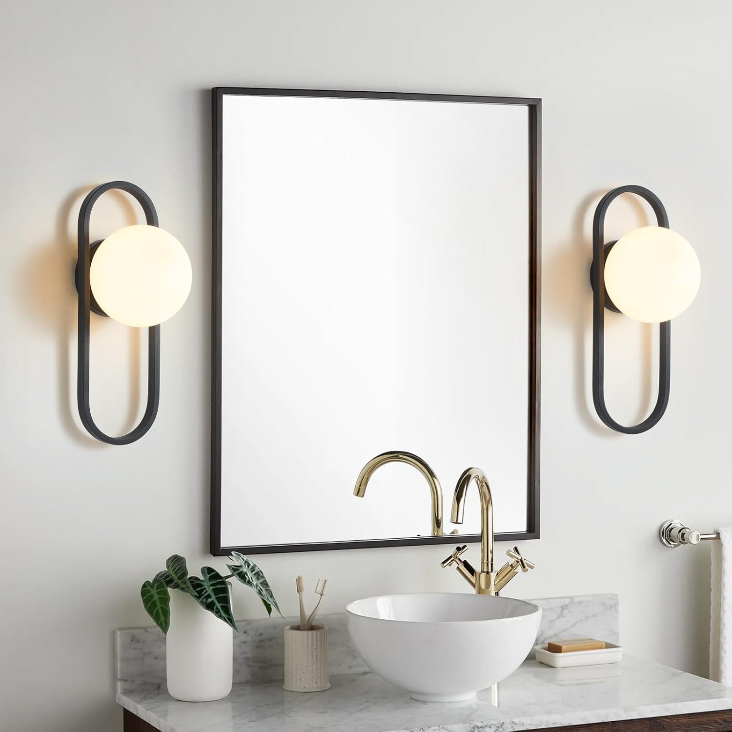 2 pack fixture light black wall light glass, metal bedroom light