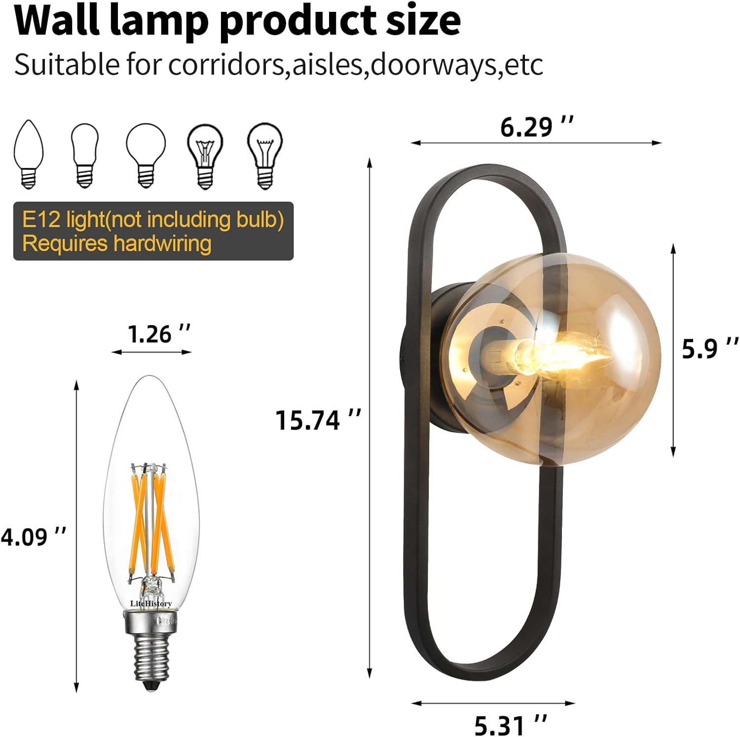 Set of 2 wall light black bedrooms light glass, metal cabinet light