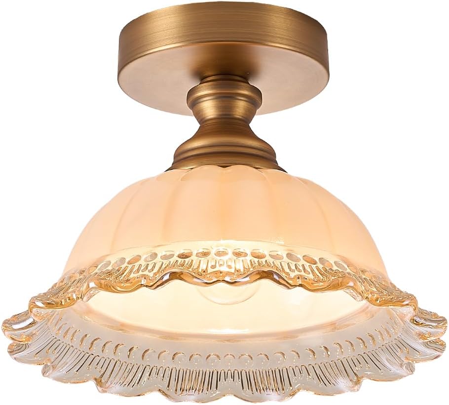 1 light ceiling light brass, glass fixture light metal ‎living room light