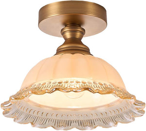 1 light ceiling light brass, glass fixture light metal ‎living room light