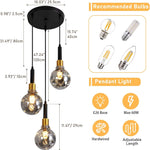 3-light pendant light black and gold kitchen light glass, acrylic hanging light