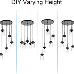 5-light hanging light black chandelier light metal pendant light
