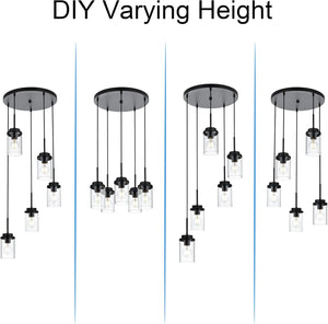 5-light hanging light black chandelier light metal pendant light