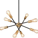 8 lights pendant light black and gold entryway light iron sputnik light