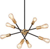 8 lights pendant light black and gold entryway light iron sputnik light