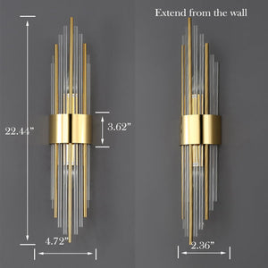 2-light wall light gold vanity light stainless steel bathroom light