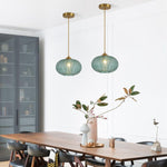 Mid century modern chandelier light green pendant light glass, metal hanging light