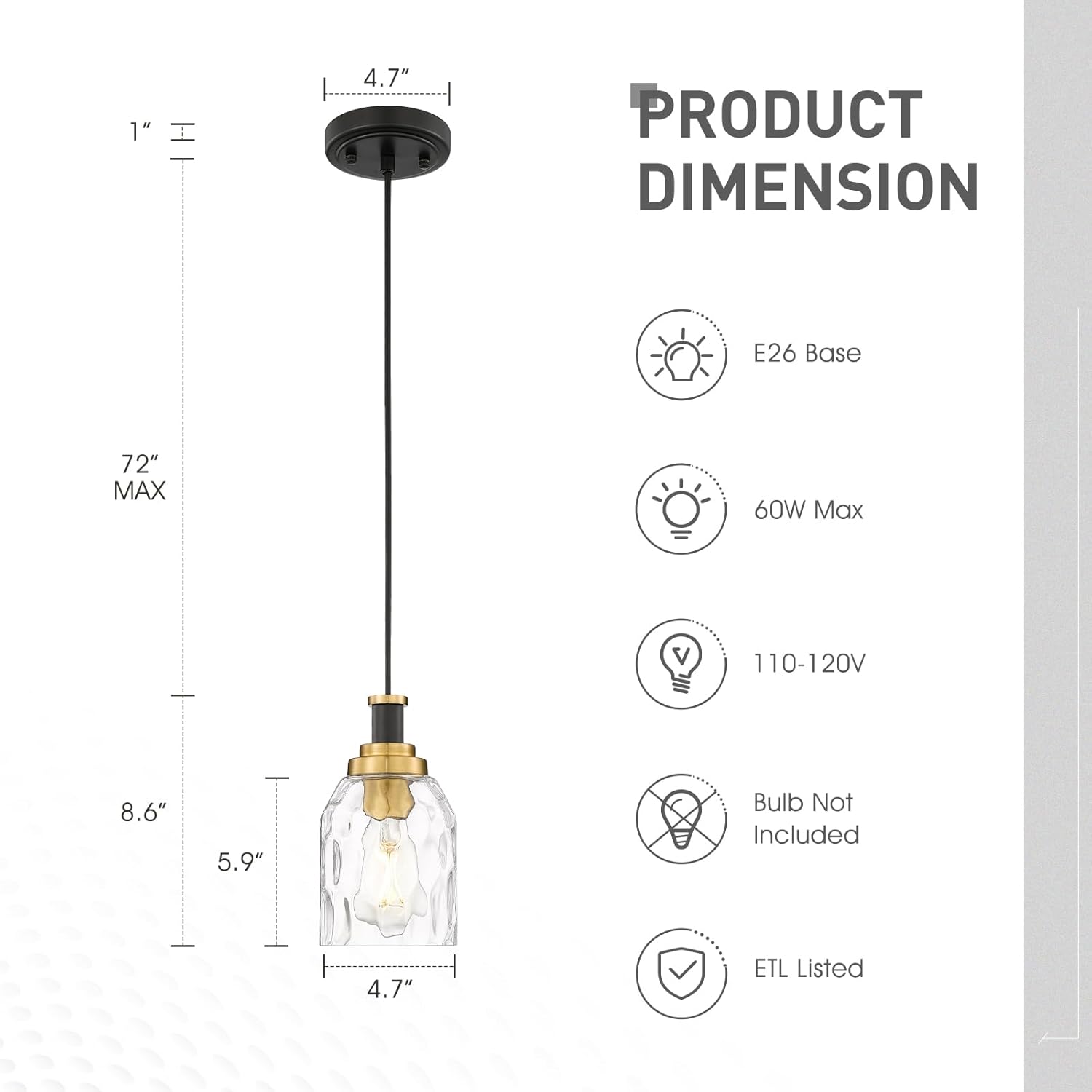 2 pack hanging light black & gold hallway light  glass metal pendant light