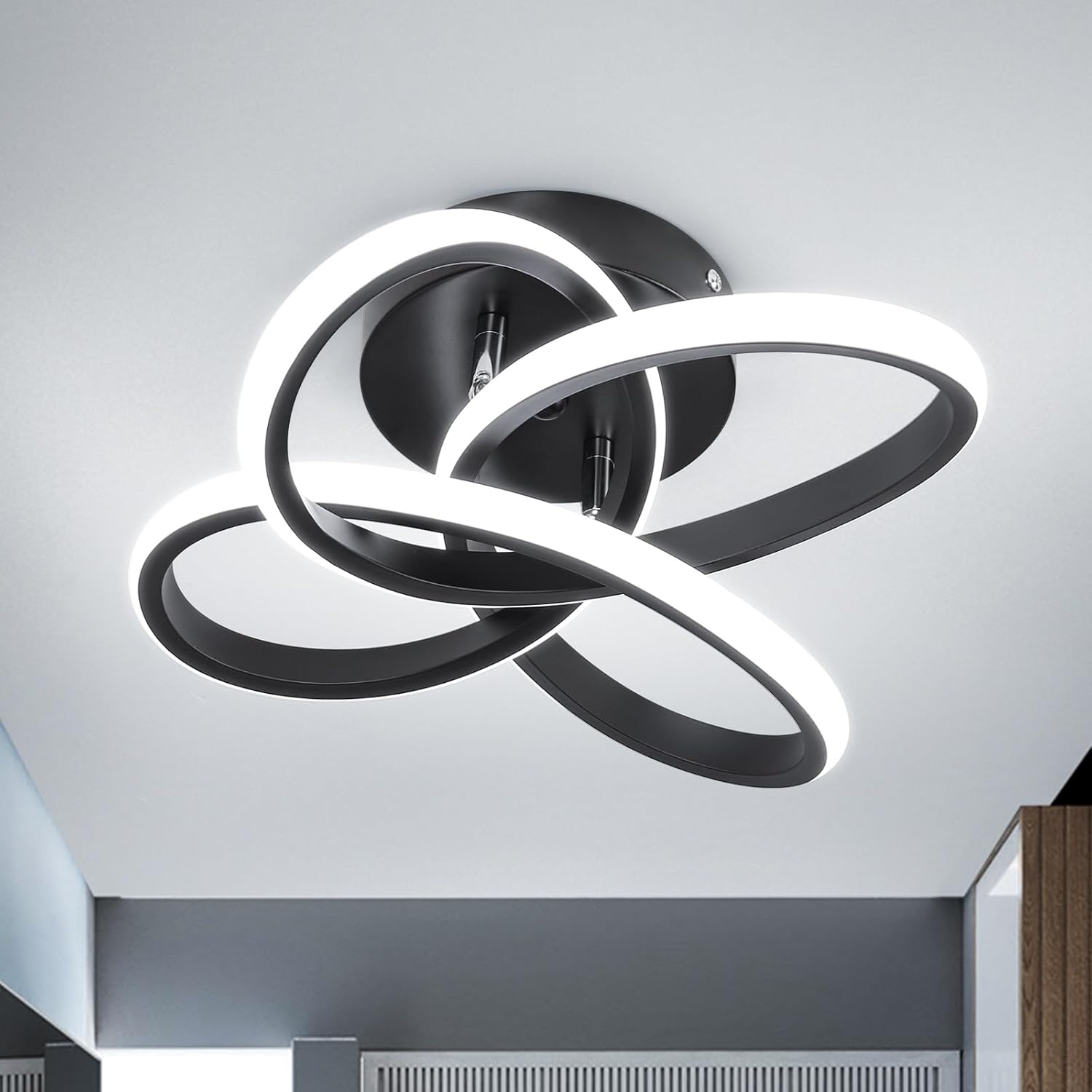 Led ceiling light black bedroom light aluminum balcony light
