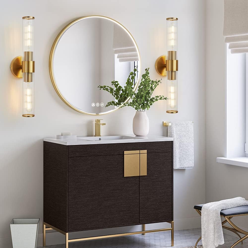 Modern wall light gold vanity light glass, metal hallway light