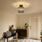Led chandelier light black+clear entryway light glass, metal ceiling light