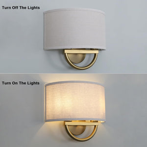 2-light vanity light linen mount light fabric wall light