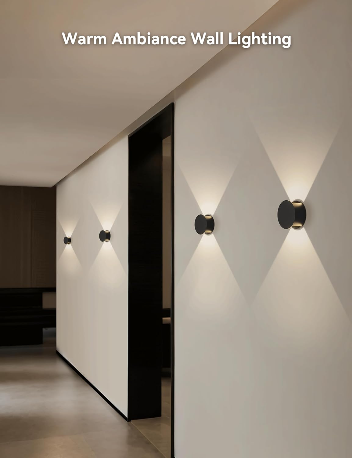 Led wall light black hallway light plastic mount light