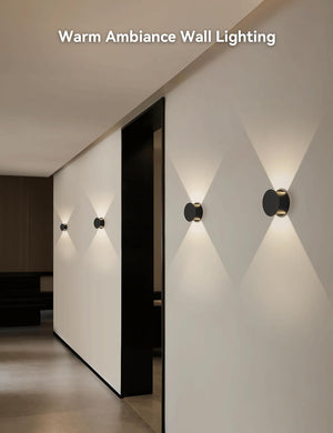 Led wall light black hallway light plastic mount light