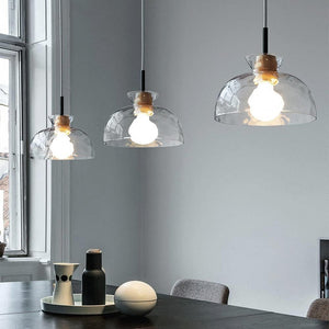 Adjustable height hanging light black ceiling lamp glass pendant light