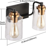 2 lights vanity light black fixtures light glass, metal wall light