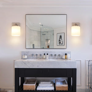 1-light entryway light nickel vanity light glass, metal wall light