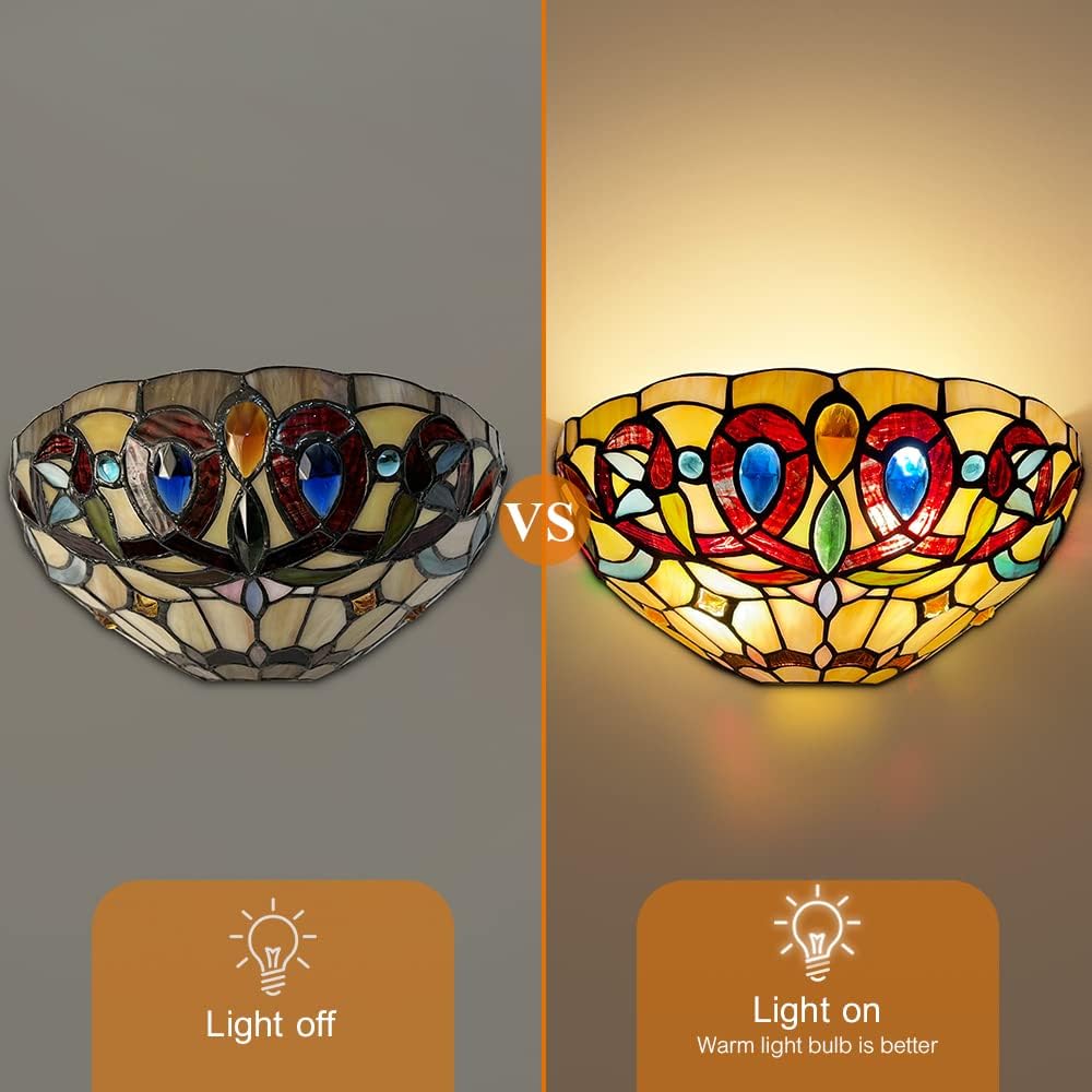 12 inche hallway light cream brown wall light glass, metal stairway light