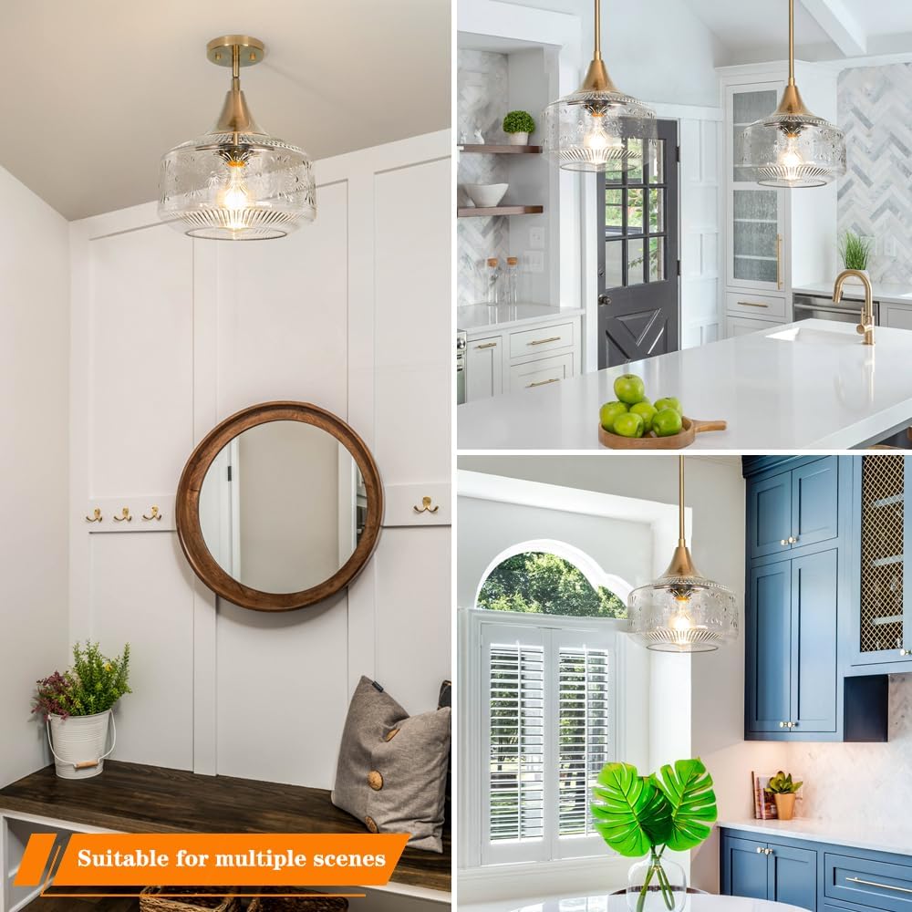 Modern pendant light gold kitchen light glass bathroom light
