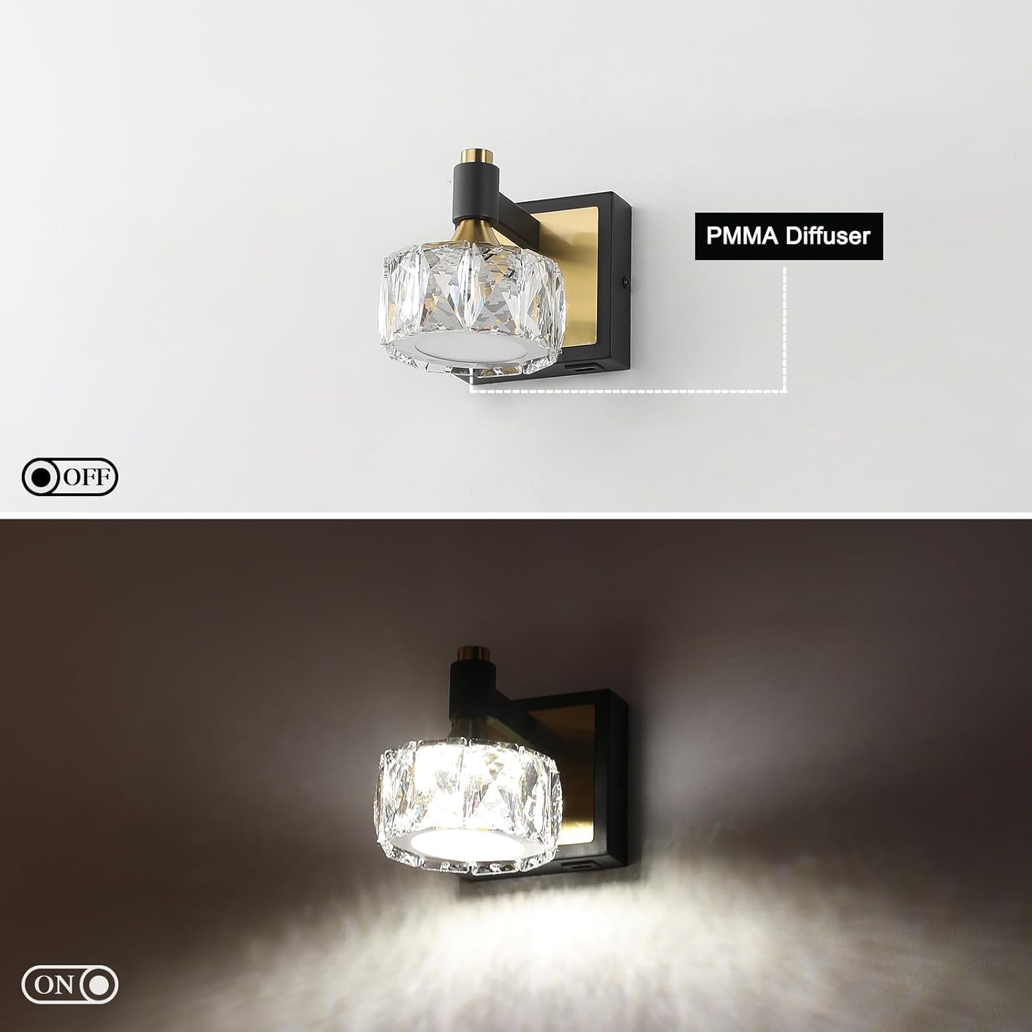 1-light mounted light circle vanity light metal wall light