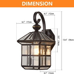 13.4 inch wall lights bronze mount light glass, copper porch light