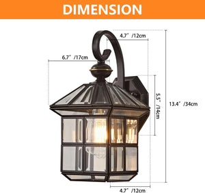 13.4 inch wall lights bronze mount light glass, copper porch light