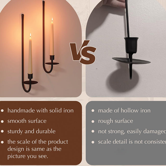 Set of 2 wall mount light black candle light iron hanging light