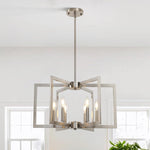 6-light modern hanging light brushed nickel entryway light metal pendant lights