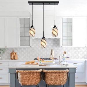 3 light kitchen island light black pendant light glass, metal chandelier light