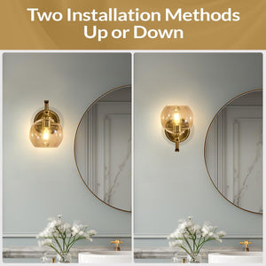 1-light bathroom light gold moun light metal wall light