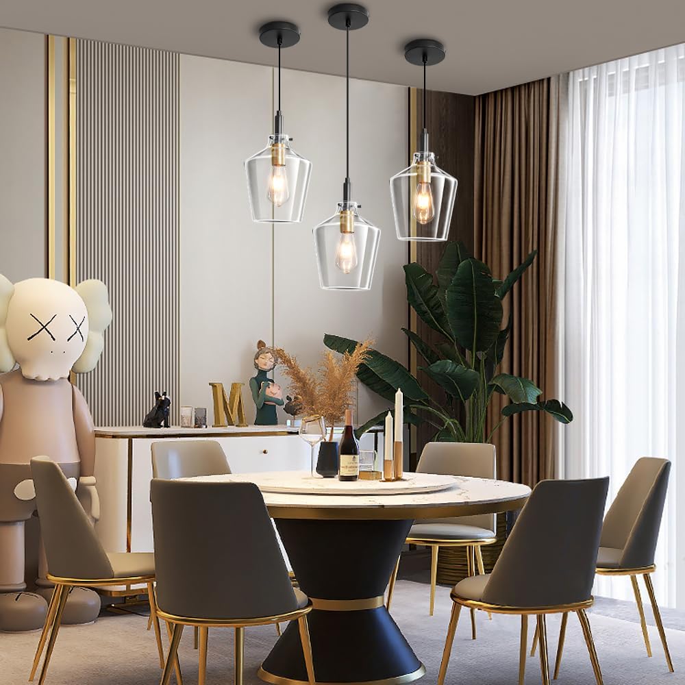 1 pack pendant light black gold kitchen light glass ceiling light