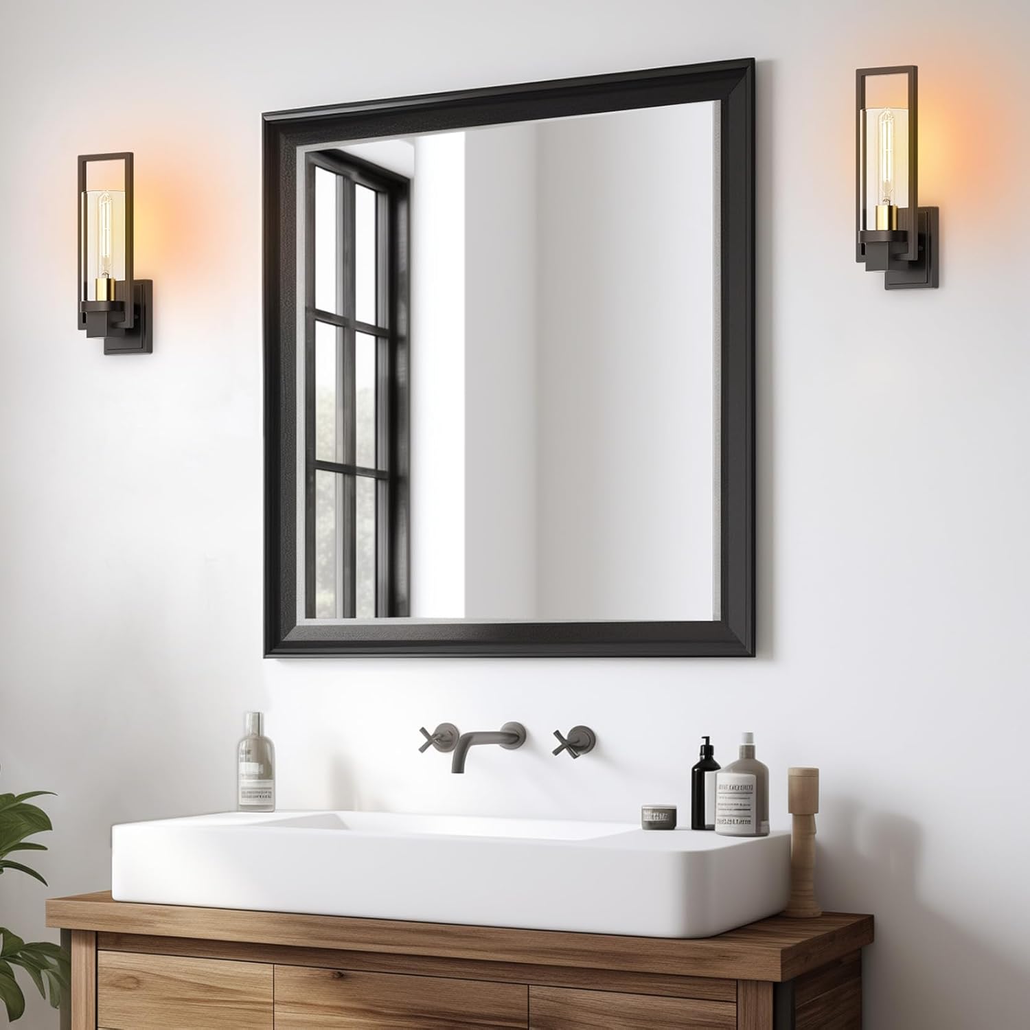 Wall light black and gold hallway light aluminum, glass bedroom light
