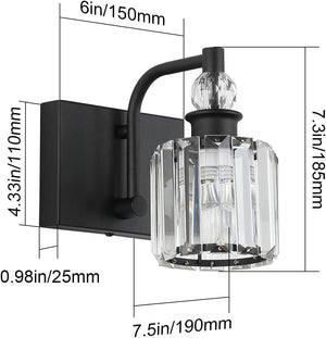 1 light vanity light black mirror light metal,glass wall lights