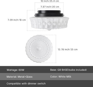 4 led bulbs ceiling light milk white hallway light glass, metal bedroom light