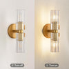 2 Light Entryway light Brass Cylindric light Metal, Crystal wall light