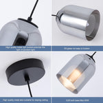 Double-layer pendant light black bedrooms light glass kitchen light