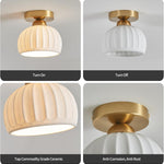 2 pack ceiling light gold flush mount light ceramic, iron porch light