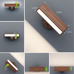 Set of 2 wireless light black walnut wall light wood, aluminum entryway light