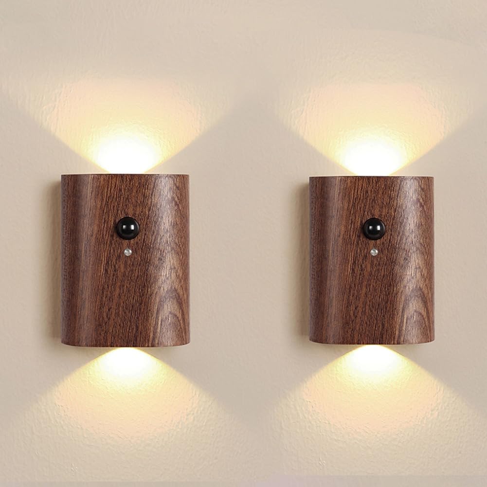 Led stairs night light walnut wall lights plastic motion sensor light